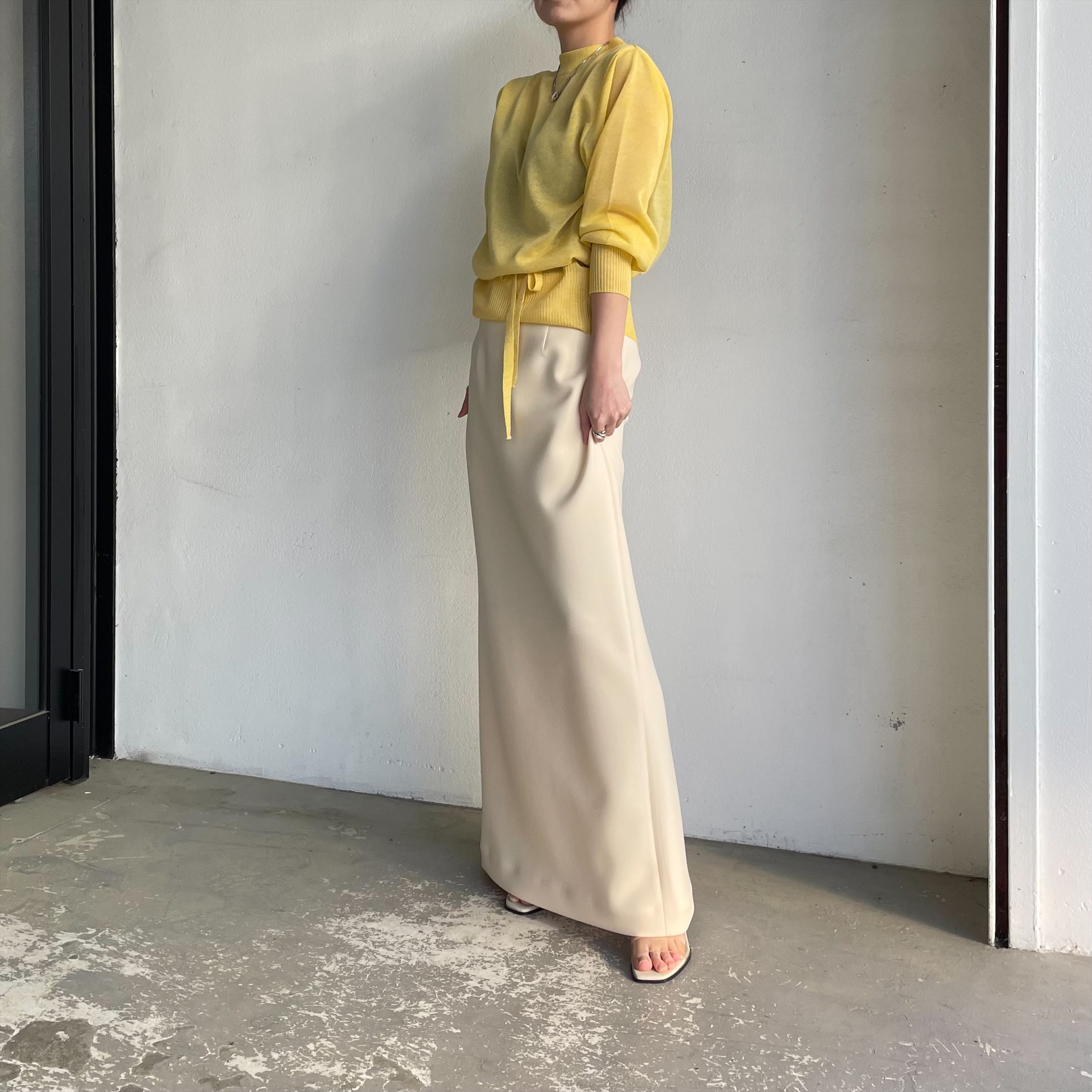 IIROT】Sheer Arrange Knit / Super Soft Jersey Maxi Skirt – ONENESS