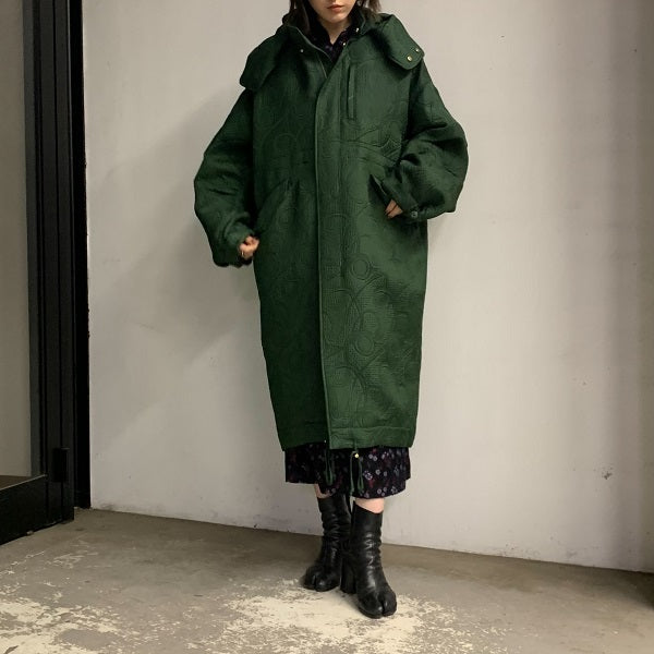 Mame Kurogouchi】 Jomon Arabesque Triple Layer Jacquard Coat ...