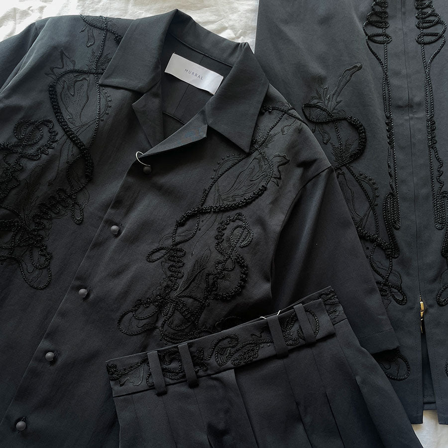 トップス MURRAL Cucurbita embroidered shirt Cucurbita embroidered shirt (Black)