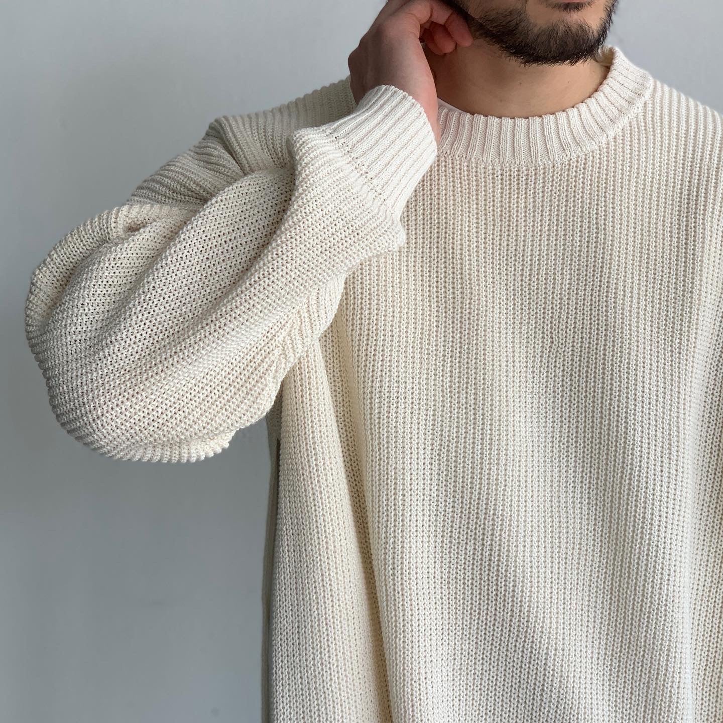 MARKAWARE】ORGANIC COTTON×HEMP×PAPER YARN MOCK NECK PULL