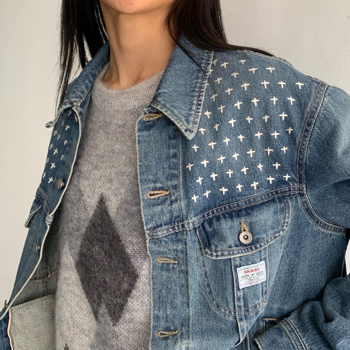 頂いておりますのでdairiku cross embroidery denim jacket