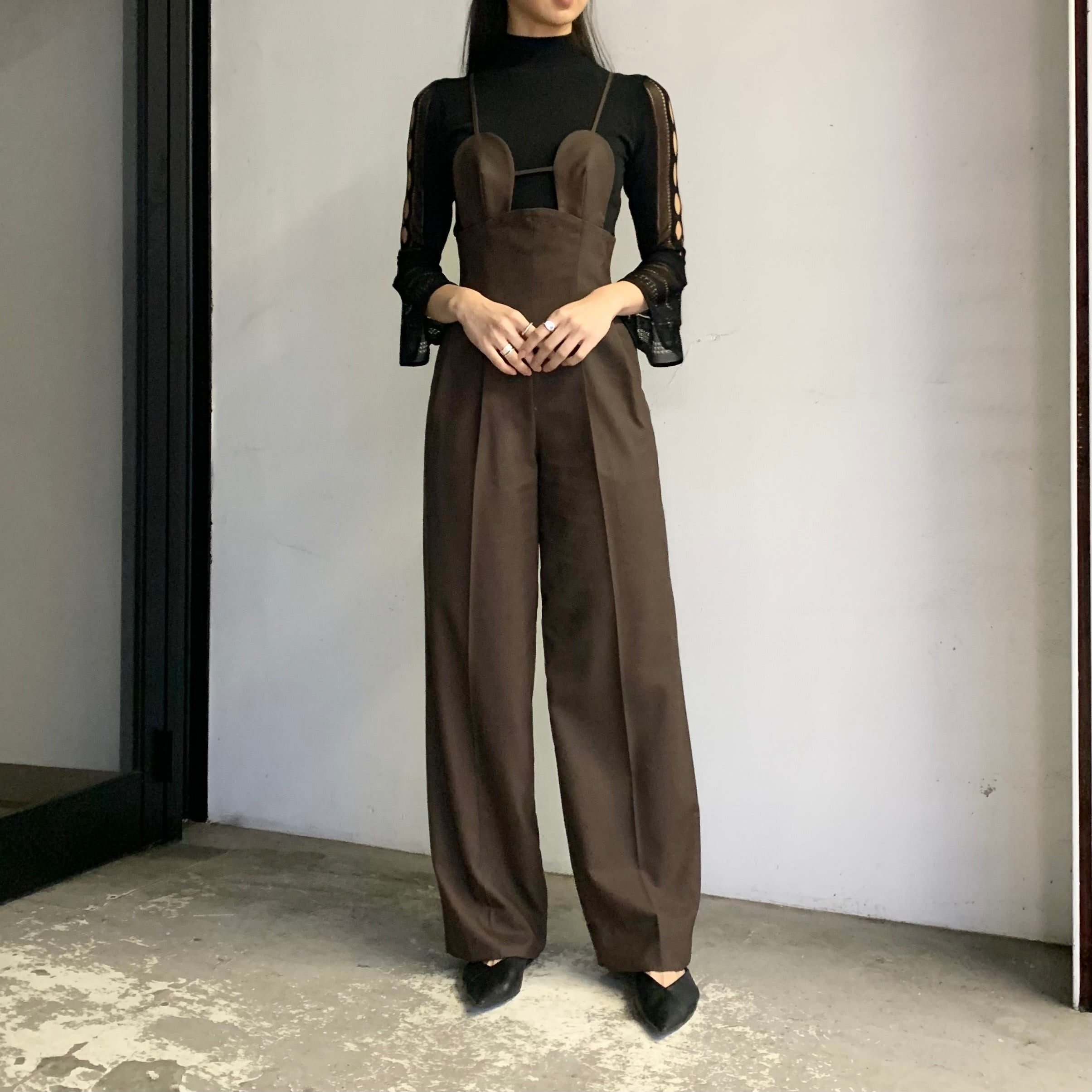 FETICO】2WAY BRA JUMPSUIT / FLARED SLEEVE KNIT TOP – ONENESS ...