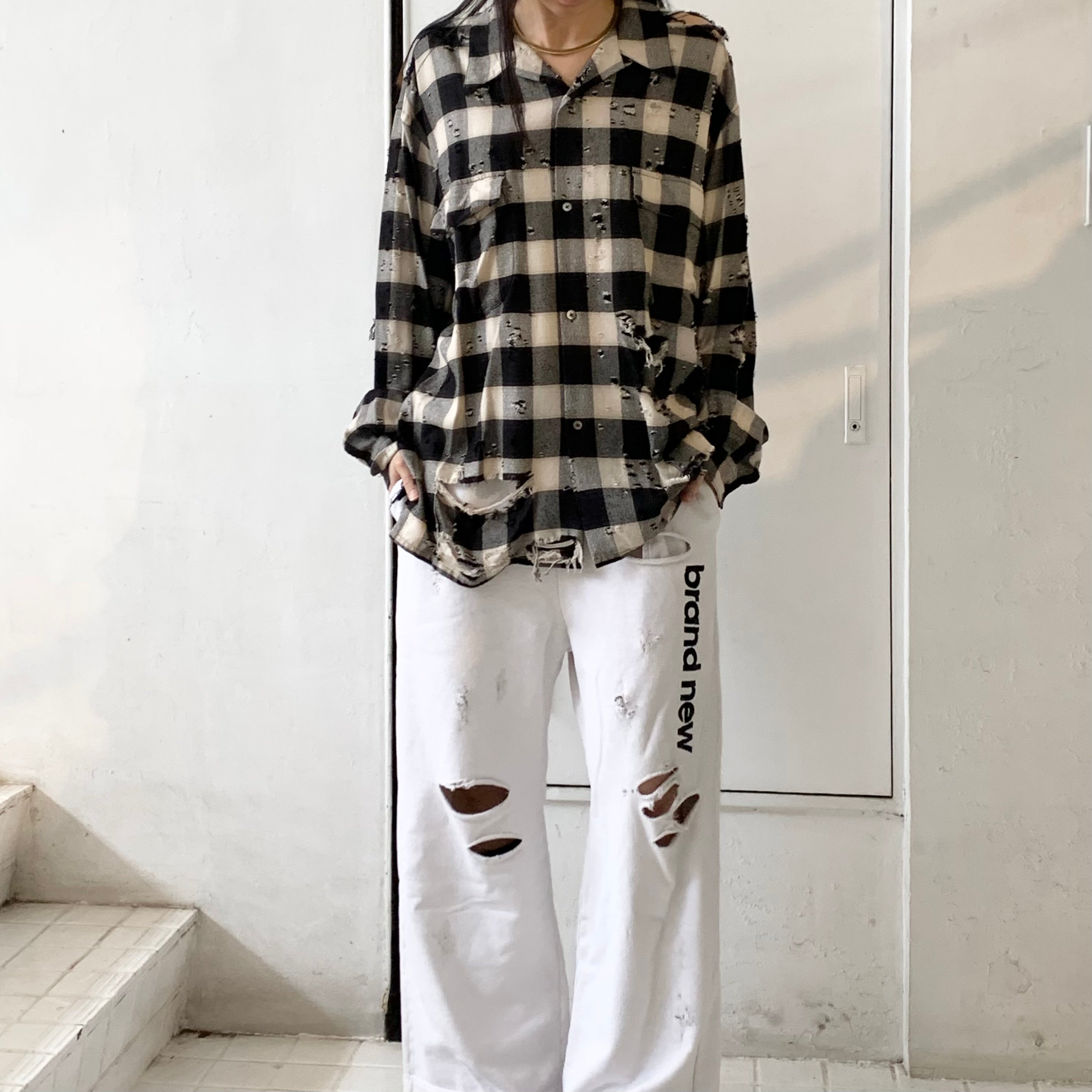 SUGARHILL】 DESTRRESSED OMBRE PLAID BLOUSE 23SSSH14 – ONENESS