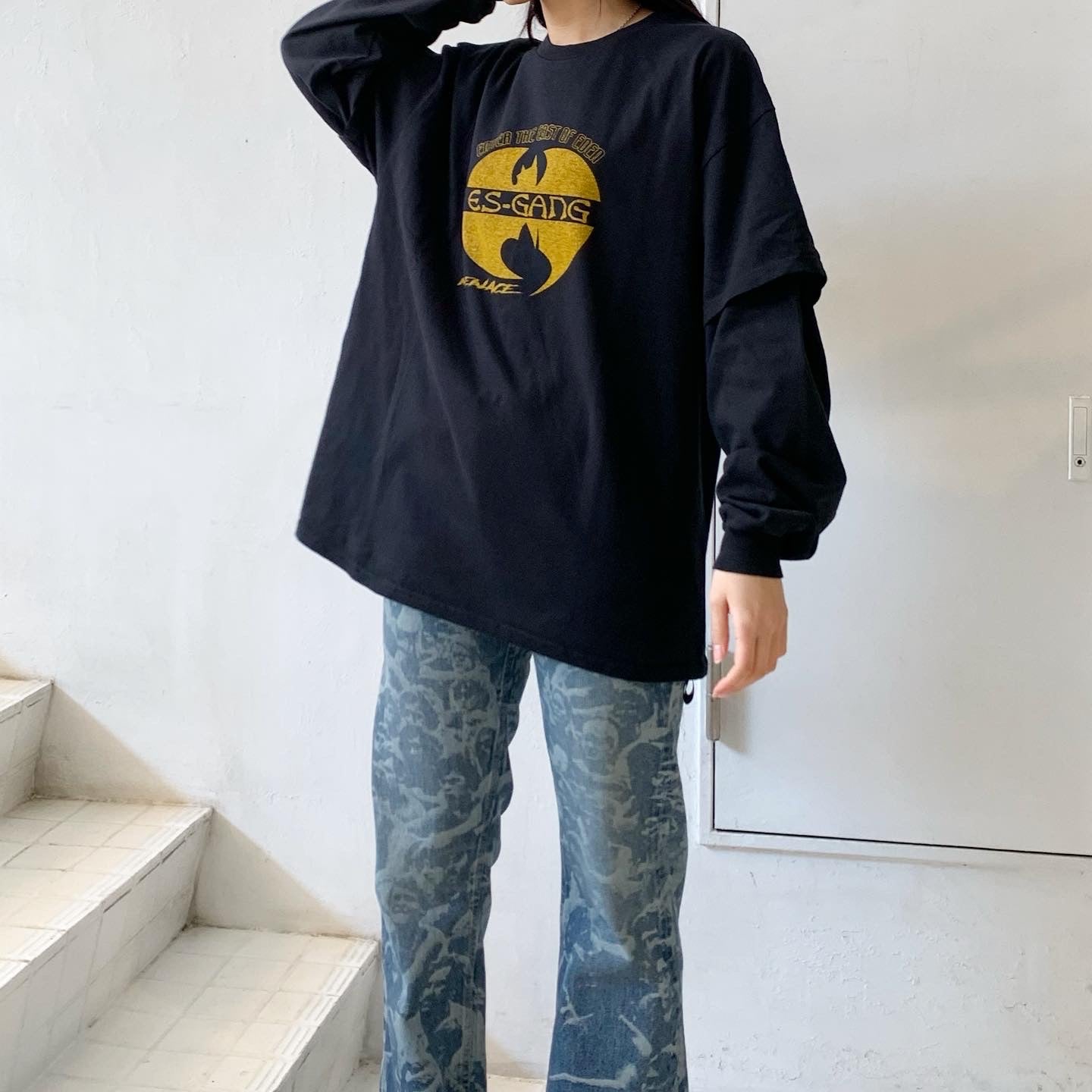 【ESSAY】 LAYERED OVERSIZE LONG T-SHIRT TS-2