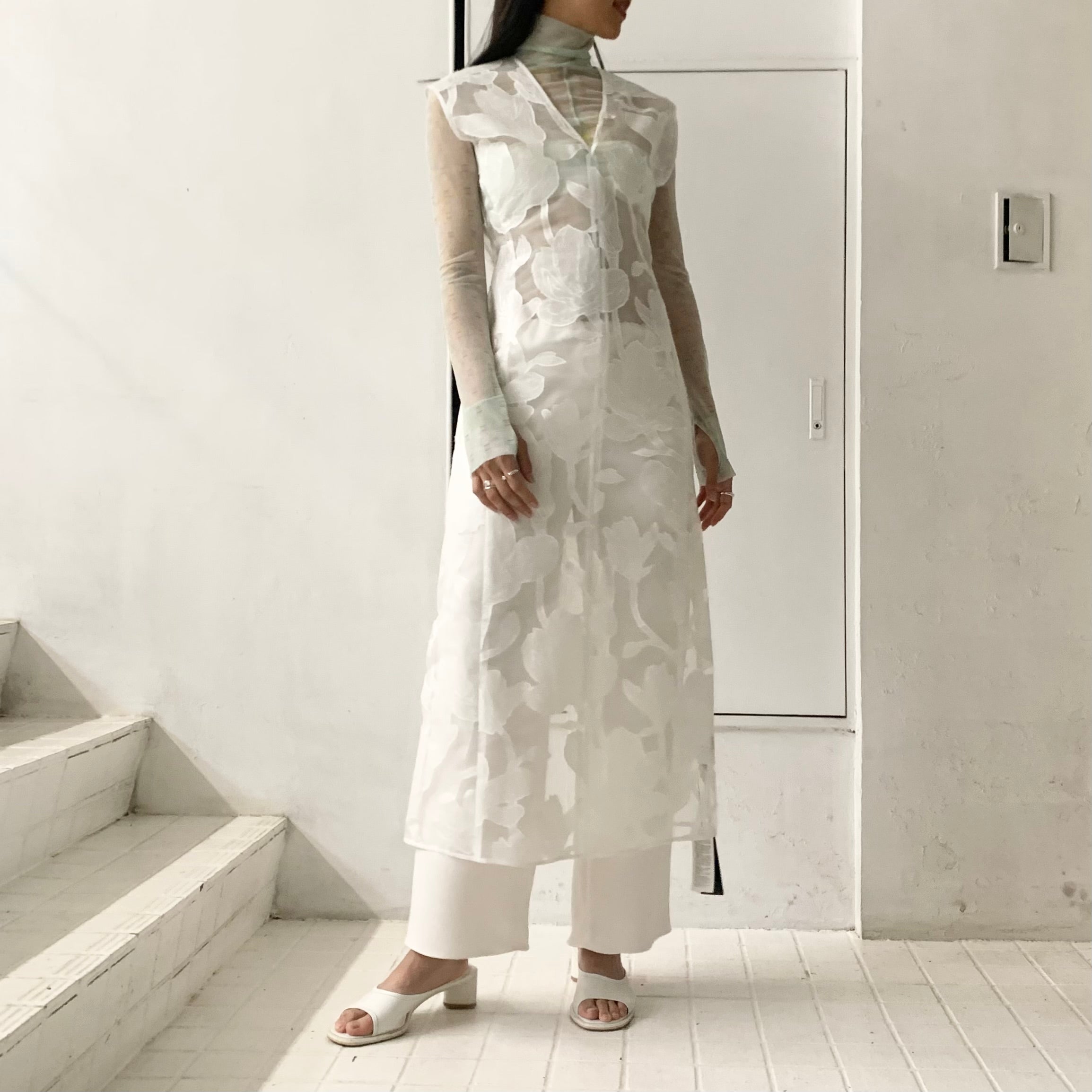 EBONY】 Washi Flower Dress / 【Mame Kurogouchi】 Marble Printed 