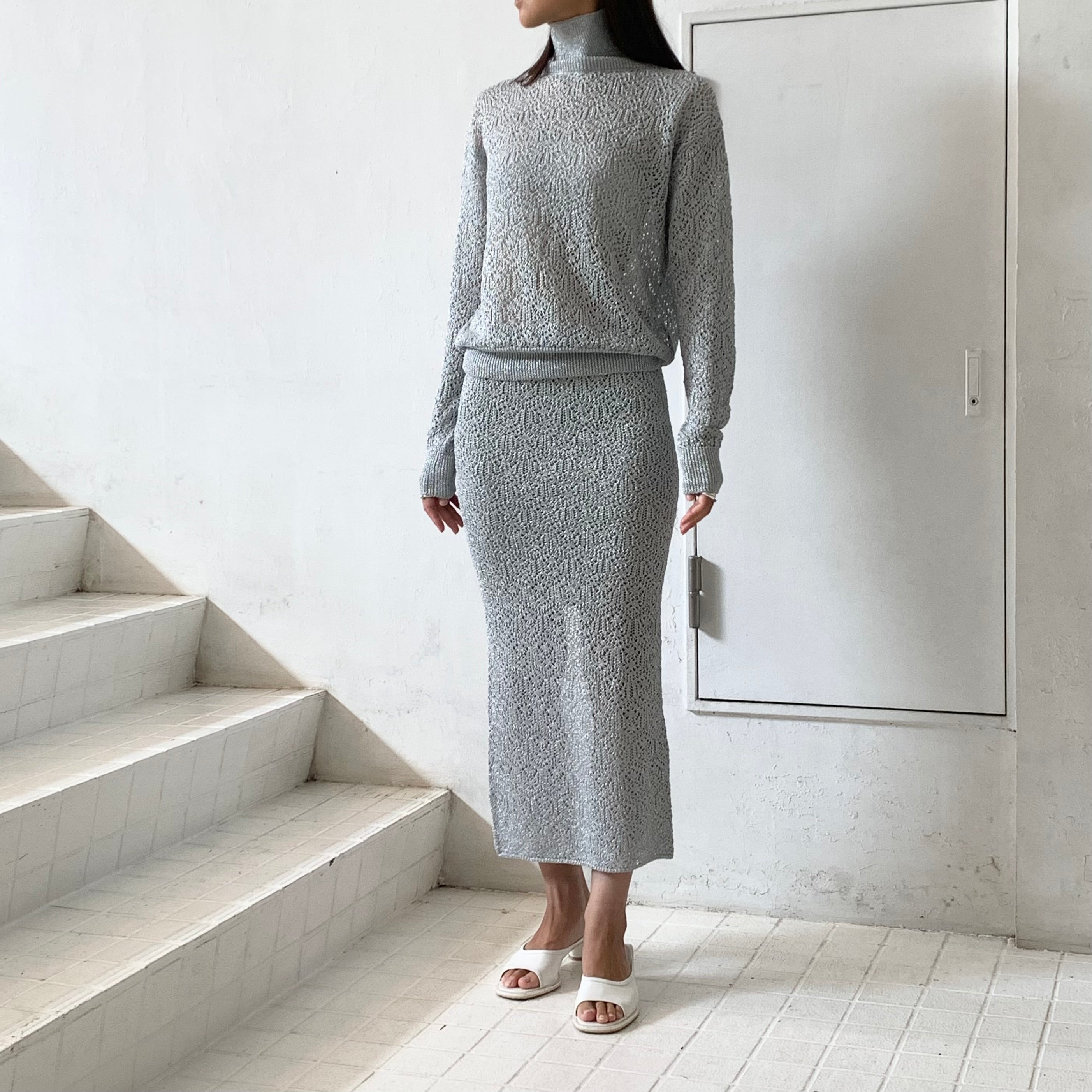 KANAKO SAKAI】 KAMON KNITTED SWEATER / KAMON KNITTED SKIRT