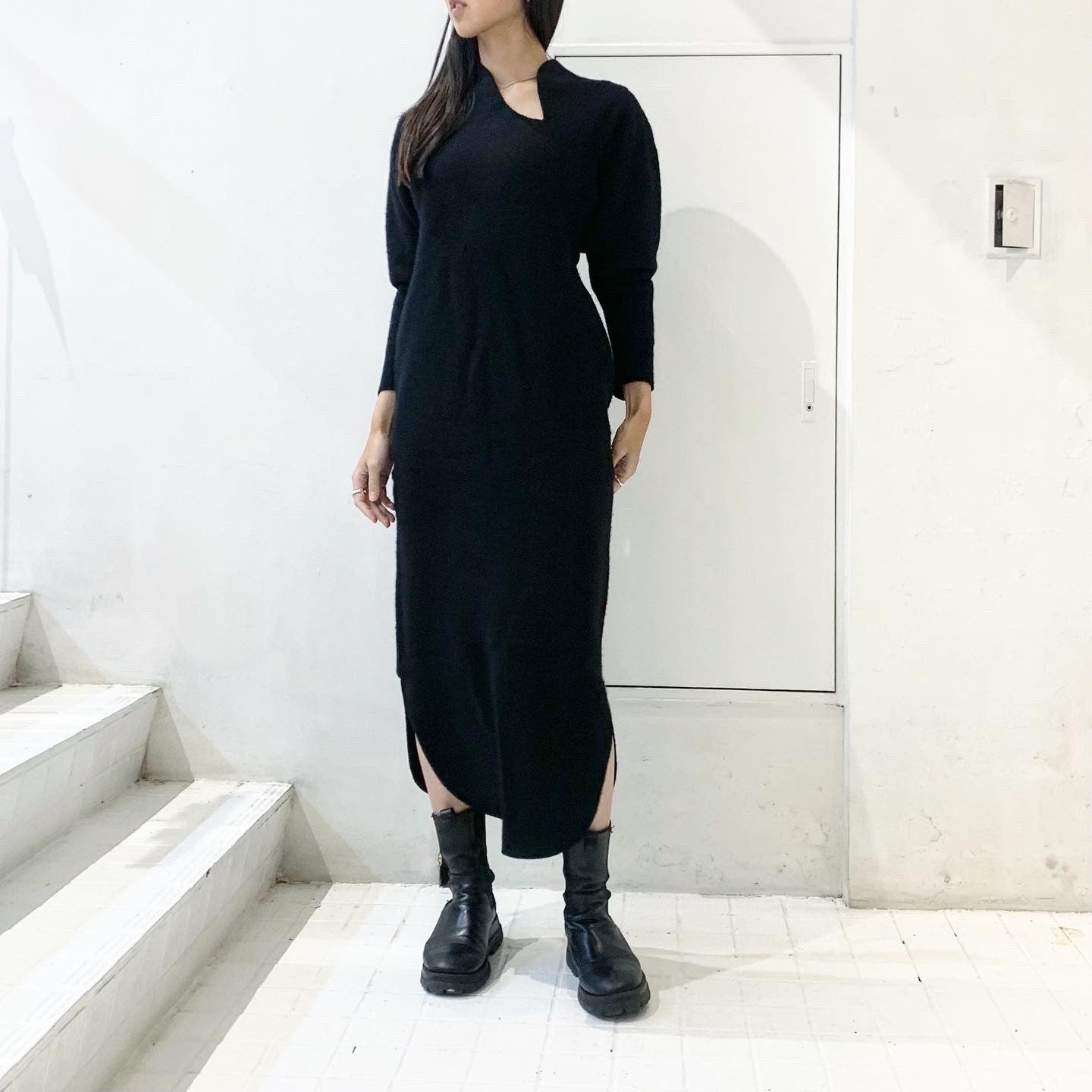 Mame Kurogouchi】 Wool Cashmere Frilled Knitted Dress – ONENESS ...