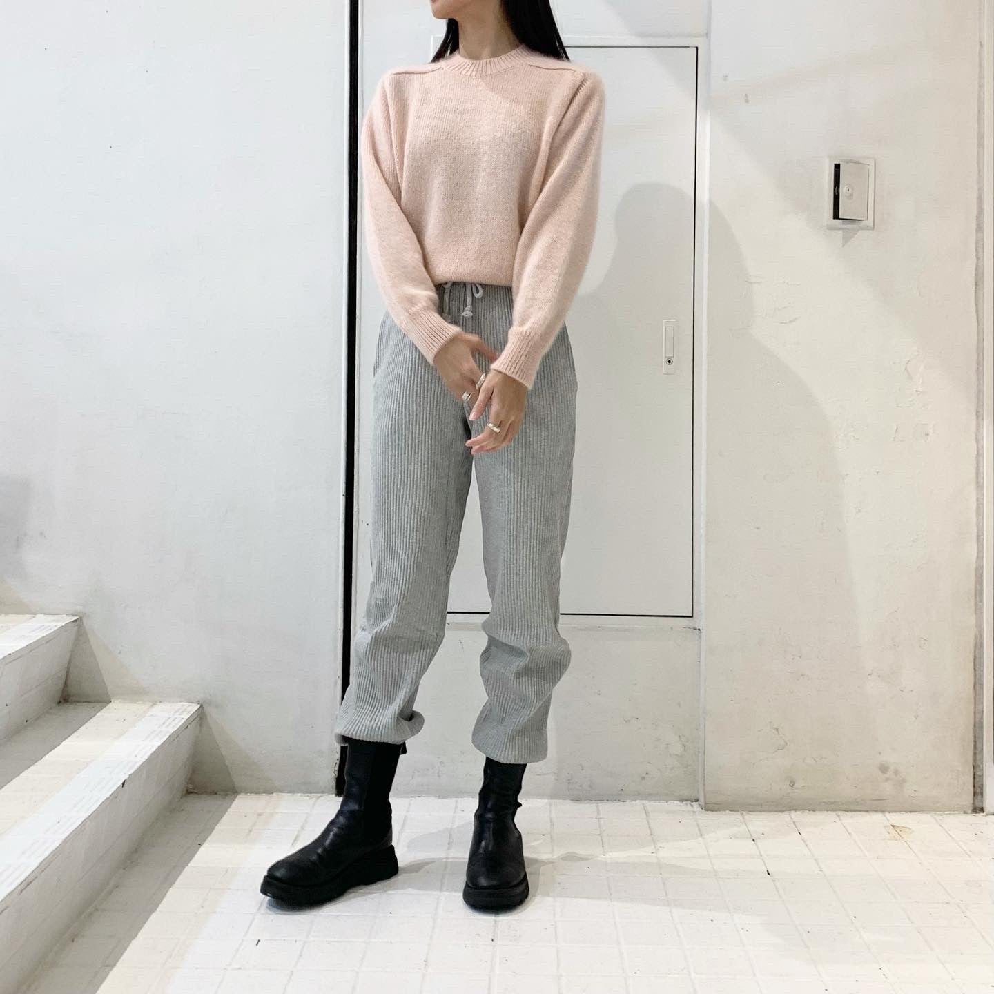 BATONER】 PURE MOHAIR 100% CROPPED CREW NECK – ONENESS ONLINE STORE
