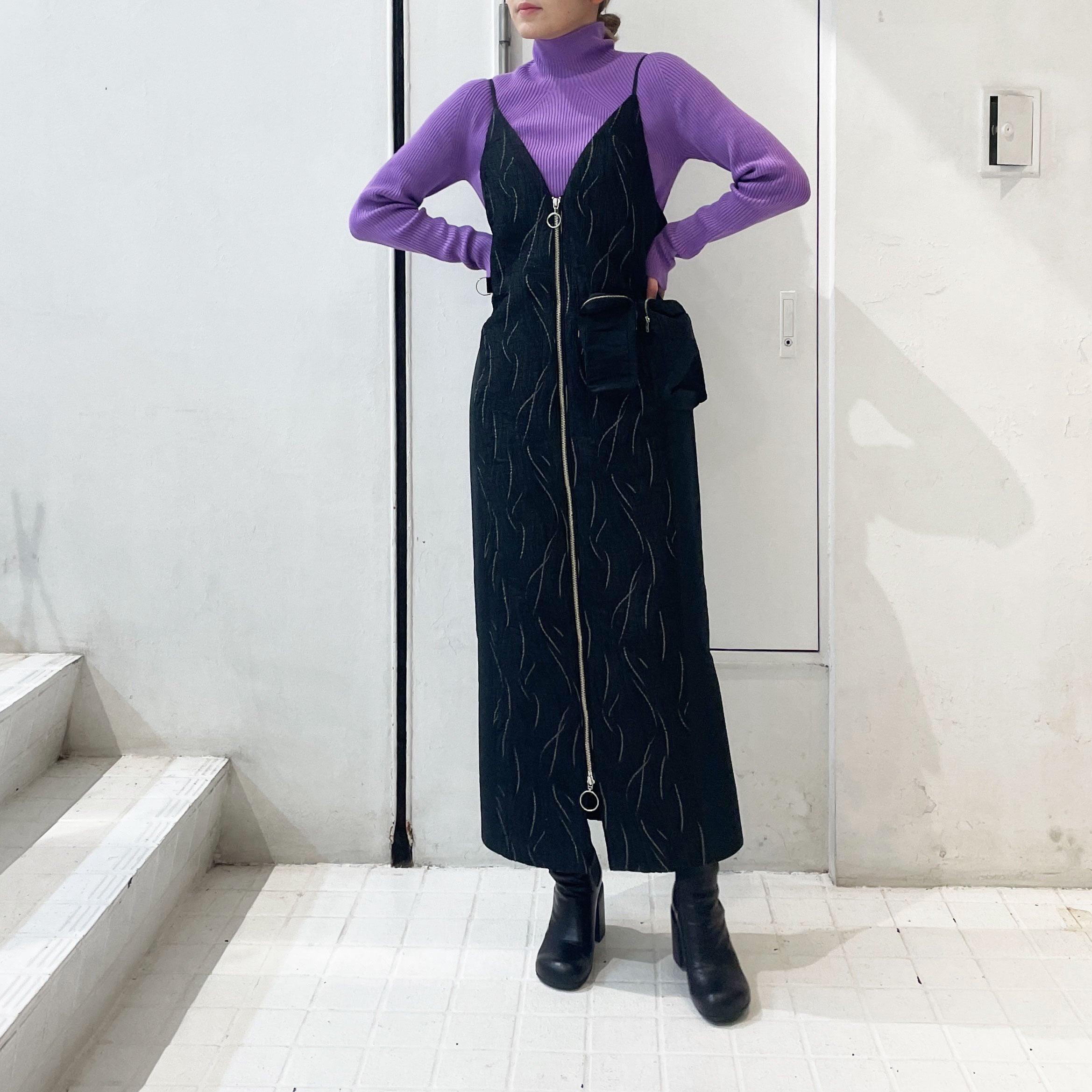 EBONY】 Jacquard Zip Camisole dress – ONENESS ONLINE STORE