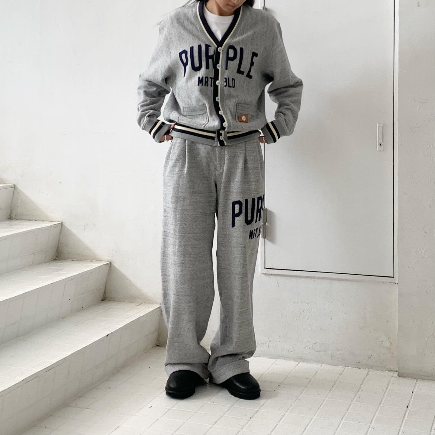 KHOKI】 Sweat cardigan 24ss-t-01 / 2Tuck sweat pants 24ss-p-08