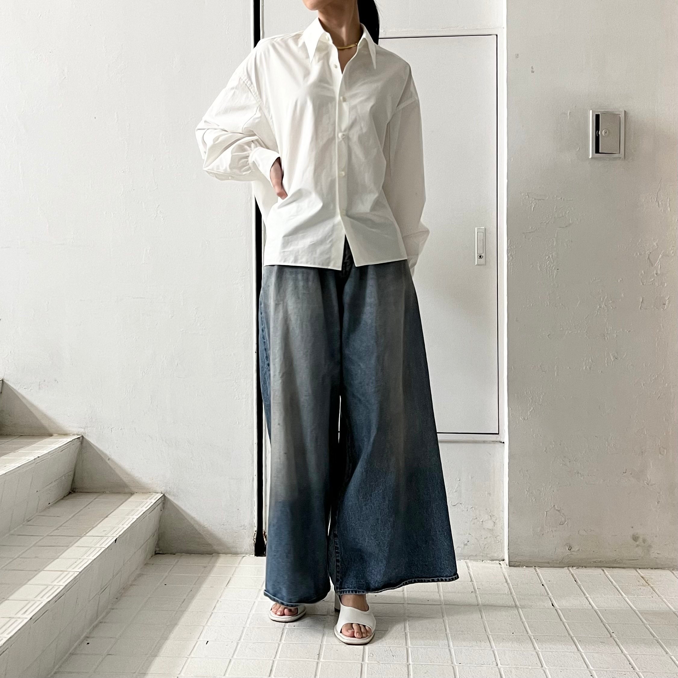 RYU KAGA】 Open back fly front shirt / Denim baggy pants – ONENESS
