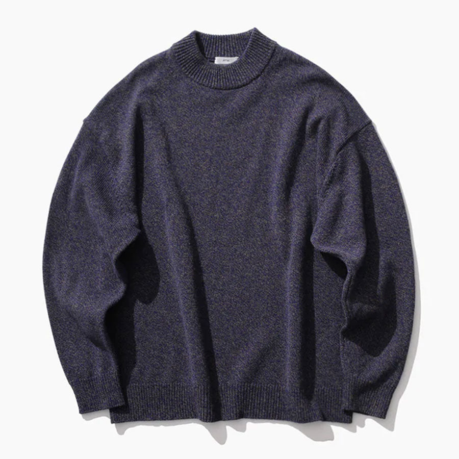 ATON/エイトン】WOOL MOULINE MOCKNECK SWEATER KRAGSW0913の通販