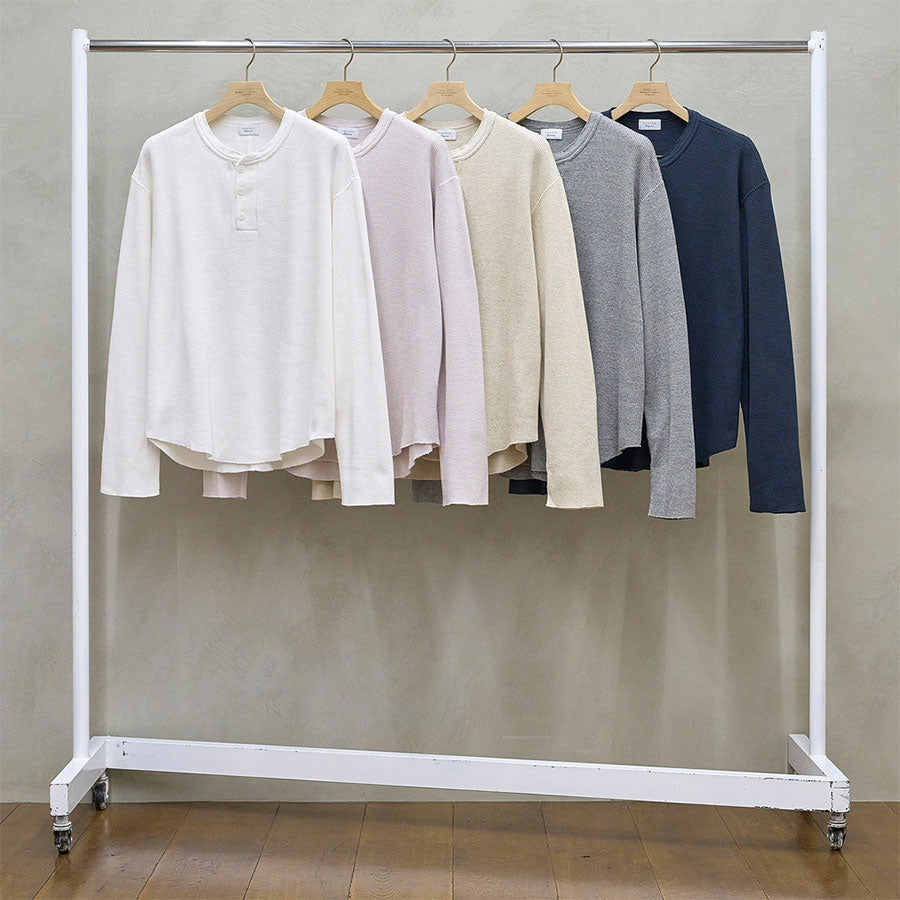 UNUSED/アンユーズド】Long-sleeve henry neck waffle T-shirt US2536