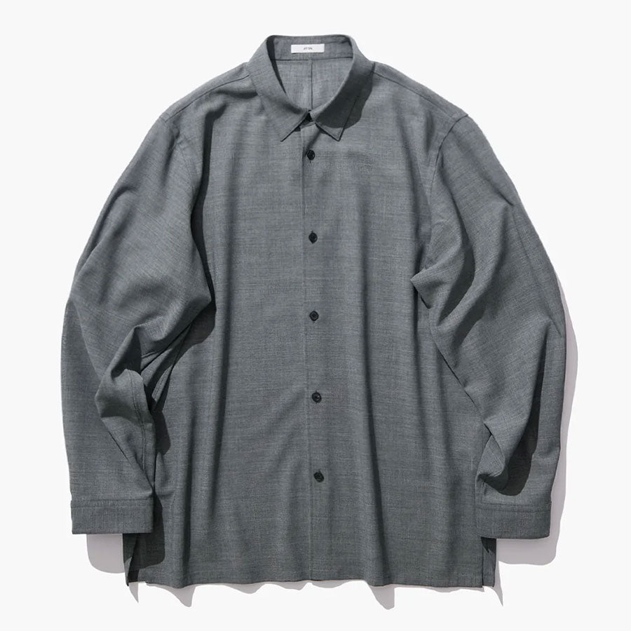 ATON/エイトン】TWIST WOOL GAUZE | LOOSE FIT SHIRT BLAGLM0300の通販