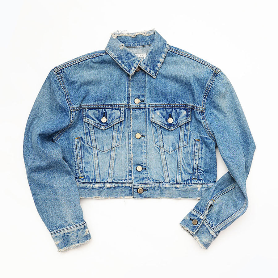 SALE 30%OFF ! 【HOLIDAY/ホリデイ】DAMAGE DENIM PADDED SHOULDER 