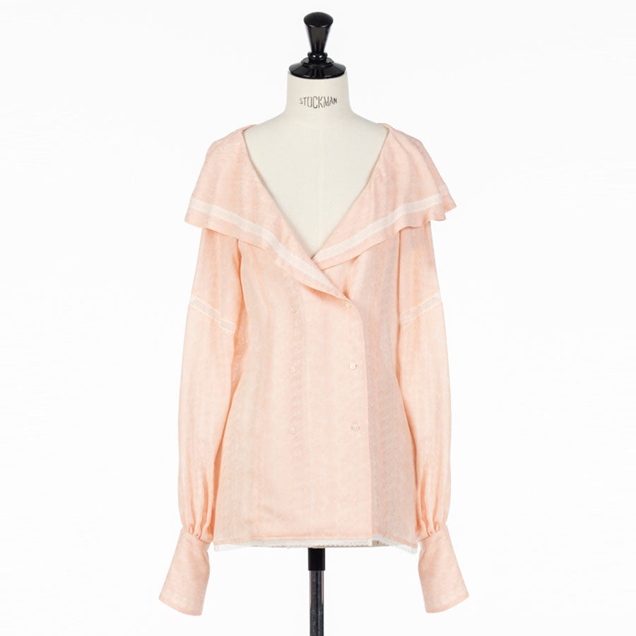 FETICO/フェティコ】LACE JACQUARD SAILOR COLLAR BLOUSE FTC262-0104