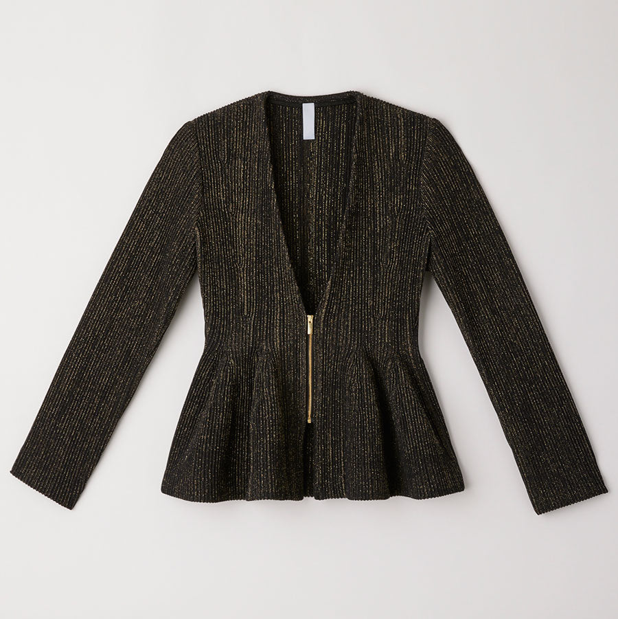 CFCL新品 【定価15万】 ZIP JACKET ジャケット CFCL/シーエフシーエル】HYPHA GLITTER COLLARLESS ZIP JACKET