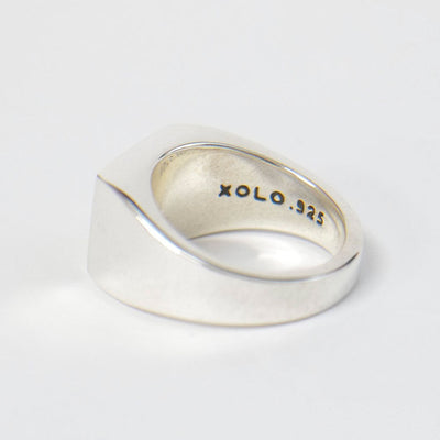 【XOLO JEWELRY/ショロジュエリー】<br>Signet Ring with Flower / White <br>XOR045