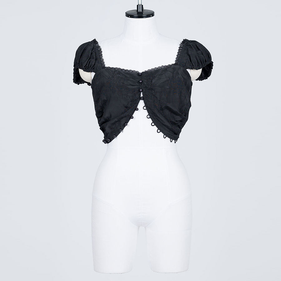 FETICO｜ROSE JACQUARD PUFF-SLEEVED BLOUSE | Rakuten Fashion