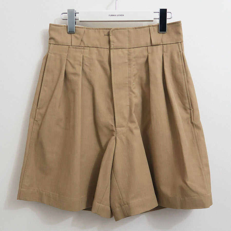 FUMIKA UCHIDA/フミカウチダ】Twil uniform two-tuck shorts X-SPT004