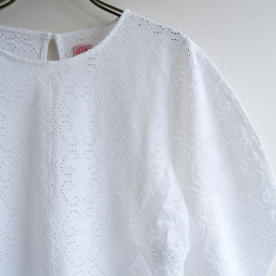【FETICO/フェティコ】 <br>LACE JACQUARD LONG-SLEEVE TOP <br>FTC242-0412