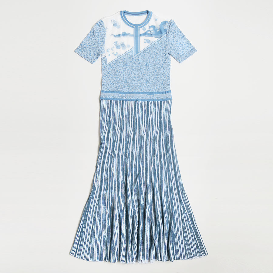 Mame Kurogouchi/マメ】Landscape Graphic Sheer Knitted Dress MM24SS 