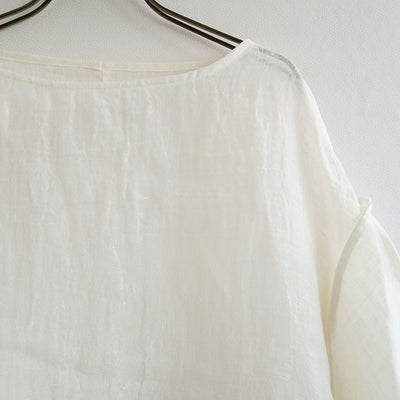 【ERIKOKATORI/エリコカトリ】<br>linen gawze T-shirts (WHITE) <br>EK8-3-2
