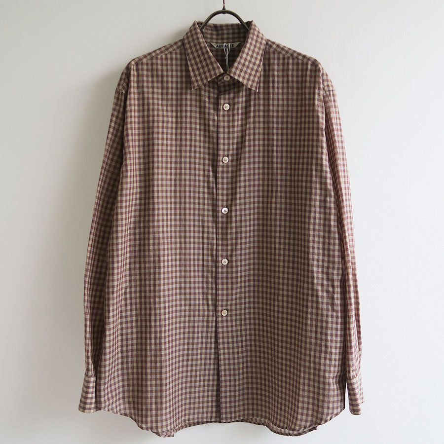 AURALEE/オーラリー】AIRY LIGHT COTTON CHECK SHIRT A26SS03GCの通販