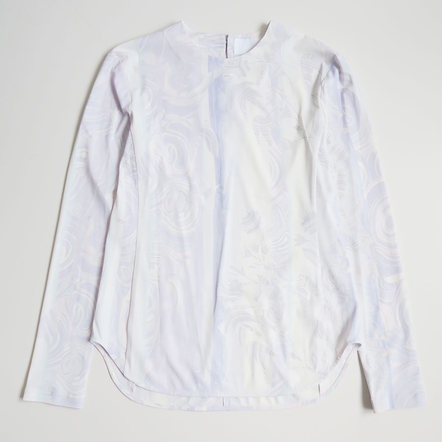 Mame Kurogouchi/マメ】Marble Print Jersey Long Sleeve Top MM26SS