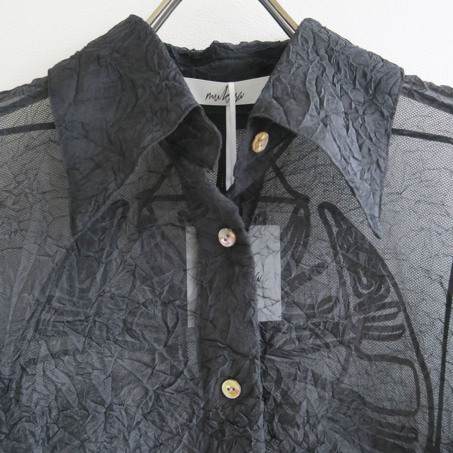 【mukasa/ムカサ】<br>"The Sun"Wrinkle sheer shirt <br>MU-0313