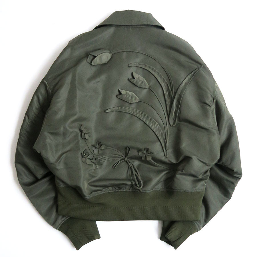 Mame Kurogouchi/マメ】Nylon Twill 3D Embroidery Flight Jacket