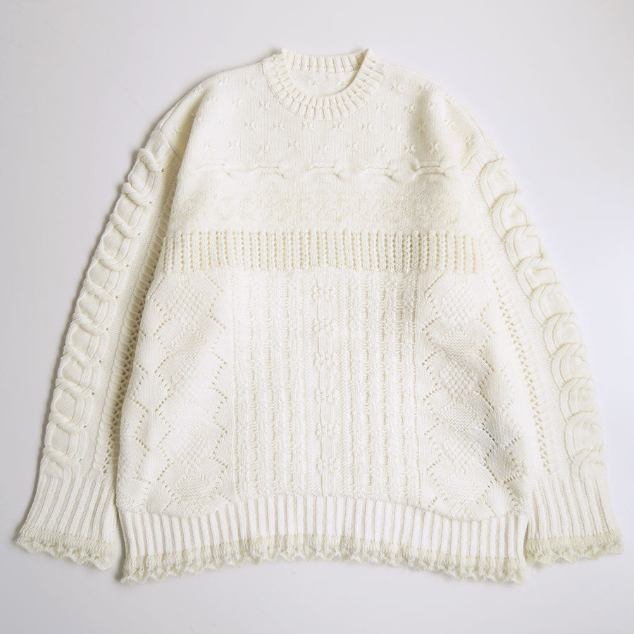 Mame Kurogouchi/マメ】Wool Cable Knit Top MM26FW-KN095の通販