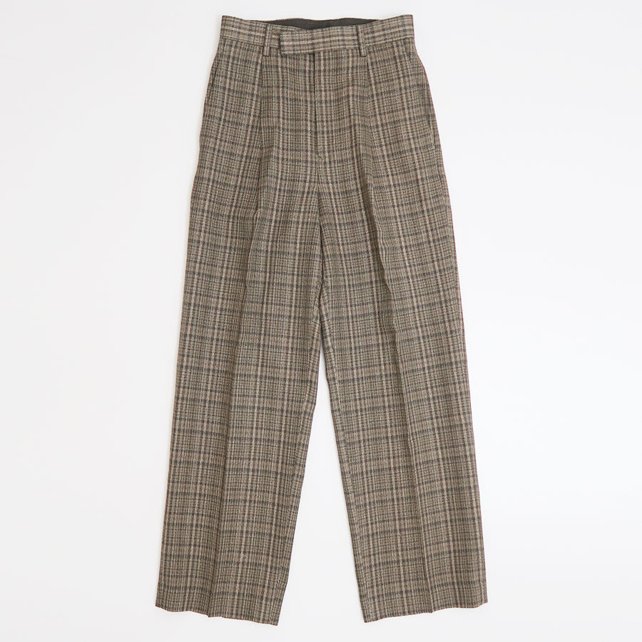 AURALEE/オーラリー】SILK LINEN NEP CHECK ONE-TUCK SLACKS A26SP04SN