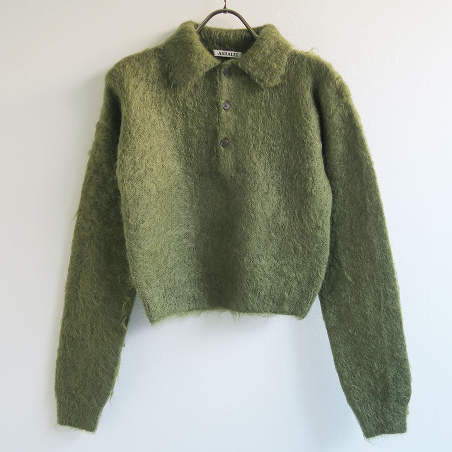 オーラリー24aw MOHAIR KNIT POLO サイズ3 オーラリー24aw MOHAIR KNIT POLO サイズ3 AURALEE MOHAIR KNIT POLO