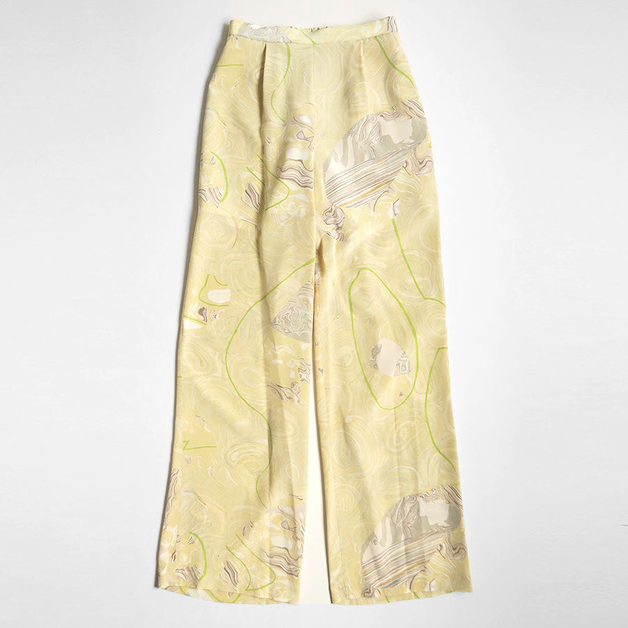 Mame Kurogouchi/マメ】Marble Print Silk Trousers MM25SS