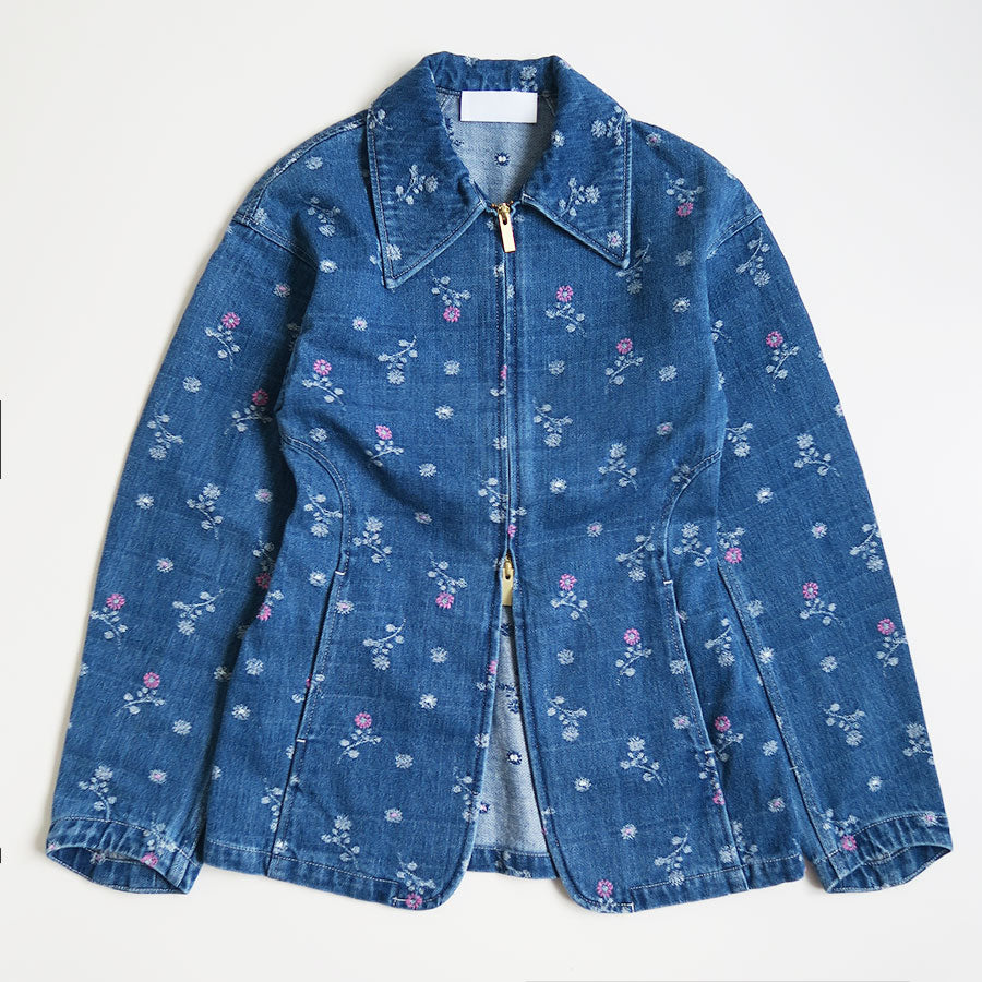 Mame Kurogouchi/マメ】Floral Jacquard Denim Jacket MM26SS-JK079の