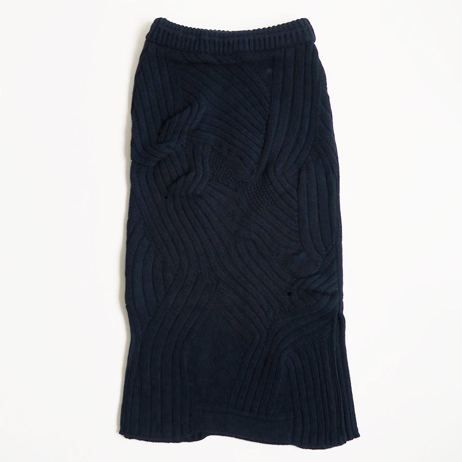 Mame Kurogouchi/マメ】Basket Motif Cable Stitch Knitted Skirt