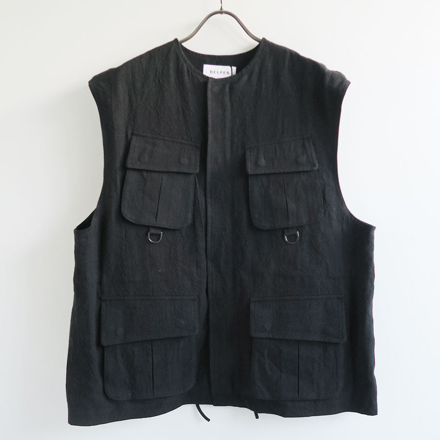 BELPER/ベルパー】WASHED LINEN VEST 2117-1424Lの通販 「ONENESS ONLINE STORE」