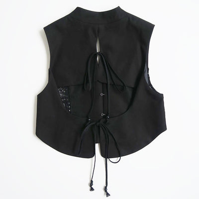 【Mame Kurogouchi/マメ】<br>Cording Embroidery Detail Cotton Vest <br>MM24SS-JK065