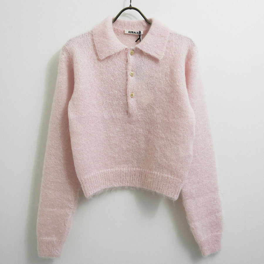 AURALEE/オーラリー】BRUSHED SUPER KID MOHAIR KNIT SHORT POLO