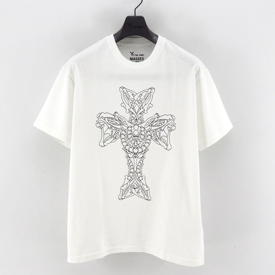 Y's for men×MASSES】COTTON SINGLE PRINT ROUND NECK SHORT SLEEVE T