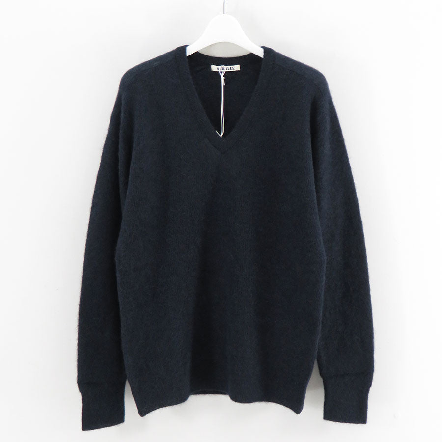 AURALEE/オーラリー】BABY SURI ALPACA SHEER KNIT V-NECK P/O