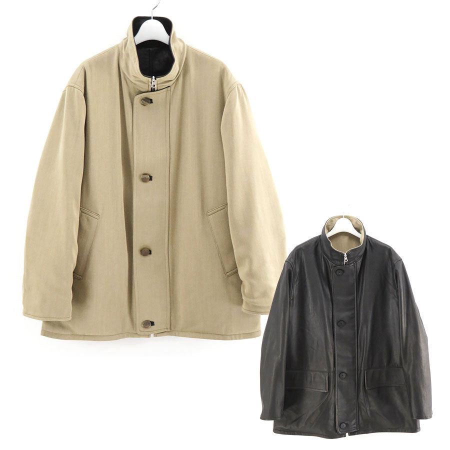 AURALEE/オーラリー】REVERSIBLE WOOL TWISTED TWILL / SHEEP LEATHER