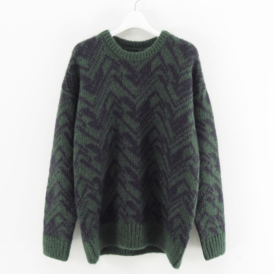 BATONER/バトナー】SNOW MOUNTAIN JACQUARD CREW NECK BN-25FM-074の
