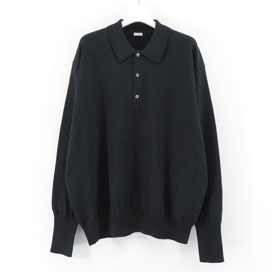 【A.PRESSE/アプレッセ】<br>Cotton Knit L/S Polo Shirts <br>24SAP-03-07K