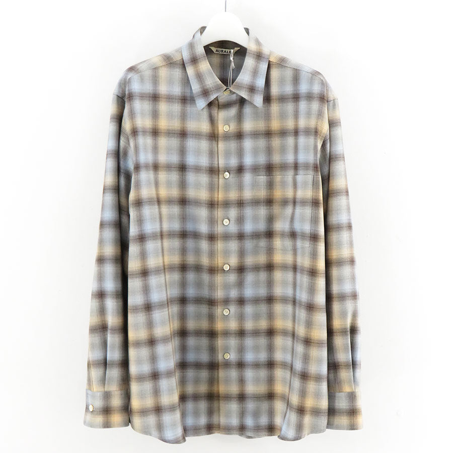 AURALEE/オーラリー】SUPER LIGHT WOOL CHECK SHIRT A26AS01LCの通販 