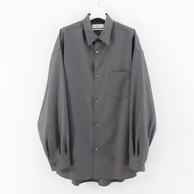 【Graphpaper/グラフペーパー】<br>Fine Wool Tropical Oversized Regular Collar Shirt <br>GM241-50040