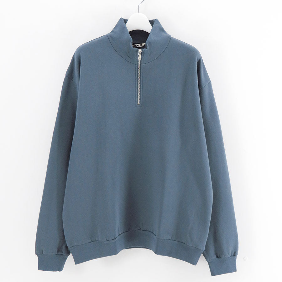おーらりー AURALEE/オーラリー】ELASTIC HIGH GAUGE SWEAT HALF ZIP P/O