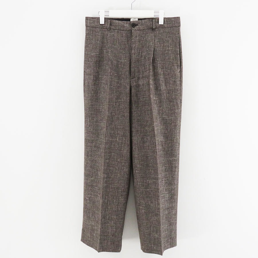 BISOWN/ビソウン】WOOL LINEN 1TUCK SLACKS 26S-BIS-PT03Mの通販