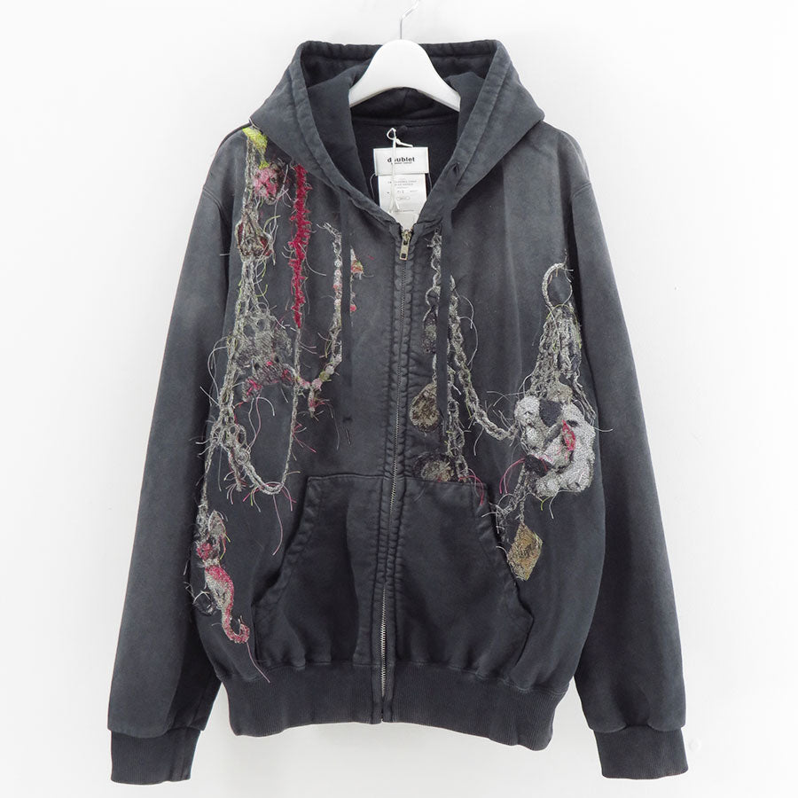 doublet/ダブレット】EMBROIDERED CHAIN ZIP-UP HOODIE